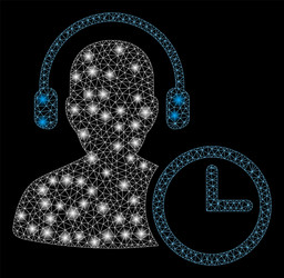 glowing mesh carcass operator time with flash vector image