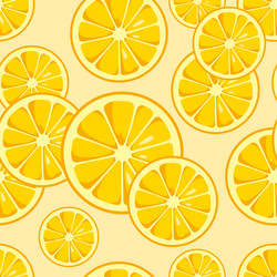 Lemon slices seamless pattern vector