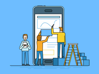 mobile app design and user interface development vector image