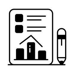 bar chart on document showing design of data vector image
