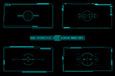 hud futuristic user screen basic elements set vector