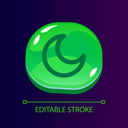 night mode glossy ui button with linear icon vector image