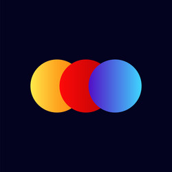 overlapping three color circles create engaging vector image