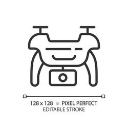 2d customizable thin linear black drone icon vector