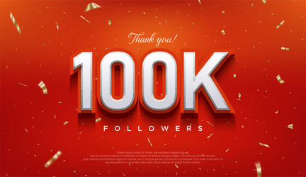 elegant number to thank 100k followers the latest vector