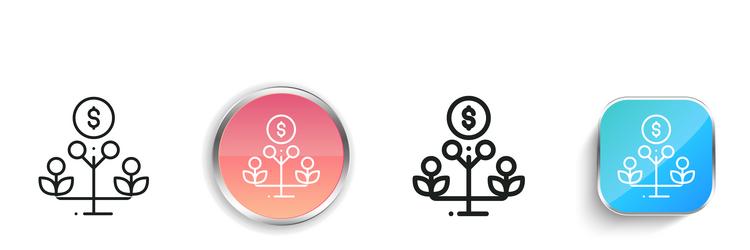 growth icon thin linear regular and button style vector image