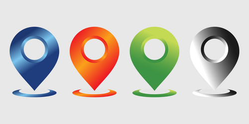 Set of bright map pointers Royalty Free Vector Image