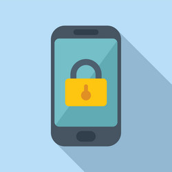 Phone lock icon flat hacker error Royalty Free Vector Image