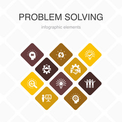 problem solving infographic 10 option color design vector image