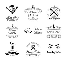 Vintage Beauty Salon Labels & Badges Vector Image