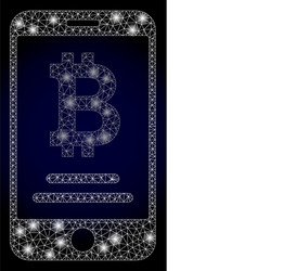 bright web net mobile bitcoin account vector image