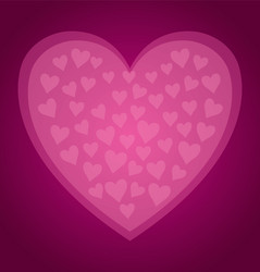 cute pattern pink hearts vector