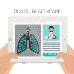 Digital health concepts user using a tablet vector