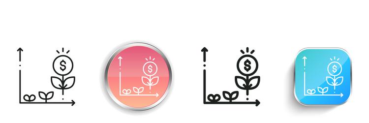 growth icon thin linear regular and button style vector image
