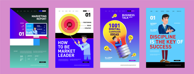 presentation and website interface layout design vector