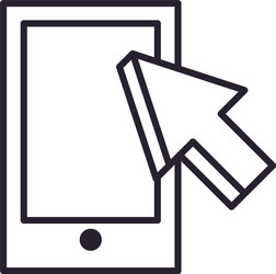smartphone with cross and cursor line style icon vector image