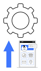 user profile management and data synchronization vector image