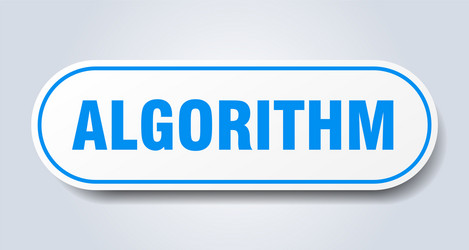 algorithm sign rounded isolated button white vector image