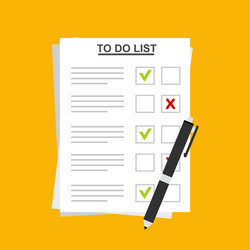 checklist on to do list form with man signing vector