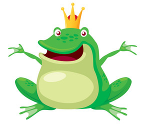 Cheerful Frog Prince Vector Image