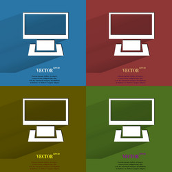 color set computer flat modern web button vector image