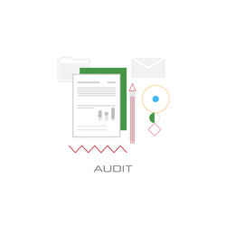 Data analysis financial document report audit vector