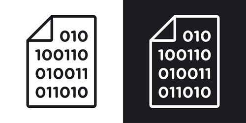 binary codeline in thin line black color flat vector image