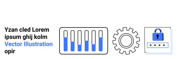 data visualization system settings and security vector image