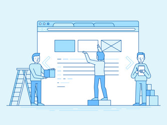 web design and user interface development concept vector image