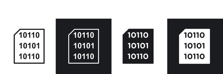 binary codeline in thin line black color flat vector image