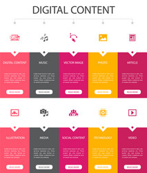 digital content infographic 10 option ui design vector image