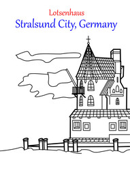 lotsenhaus in stralsund city germany Vector Image
