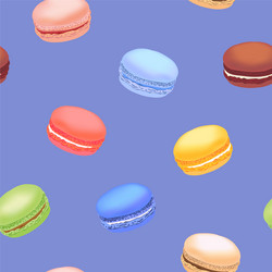 Seamless pattern with colorful macaroon cookies vector