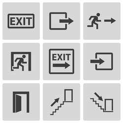 White exit icon set Royalty Free Vector Image - VectorStock