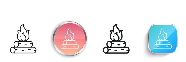 bonfire icon thin linear regular and button style vector image