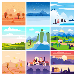 Calendar set landscape winter spring summer Vector Image