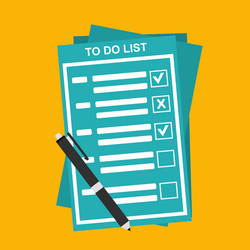 checklist on to do list form with man signing vector