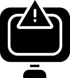Cyber security concept computer with warning sign vector