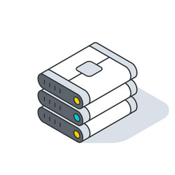 server rack or tower unit of data center vector image