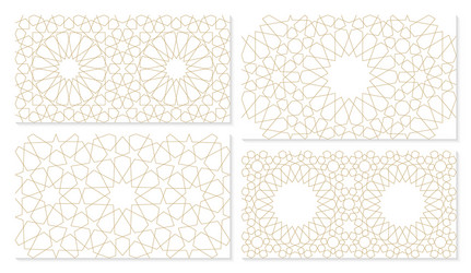 set of 4 complex seamless pattern in authentic vector image