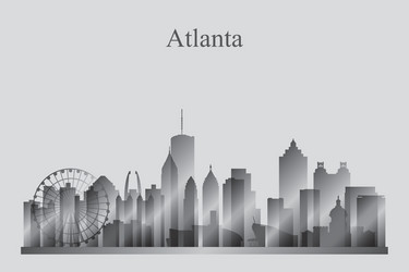 atlanta city skyline silhouette in grayscale vector