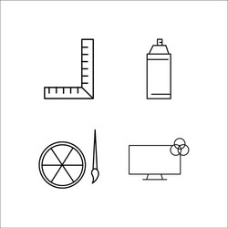 design and studio simple linear icon setsimple vector image