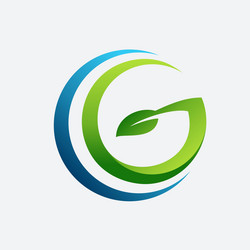 Letter g leaf logo design Royalty Free Vector Image