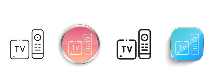 media player icon thin linear regular and button vector image