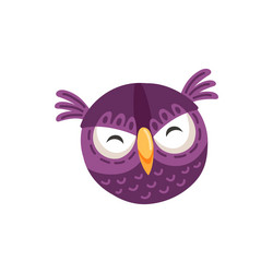 smart owl bird flat cartoon wild feathered animal vector