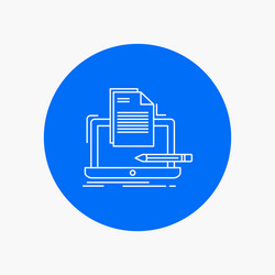 coder coding computer list paper white line icon vector image