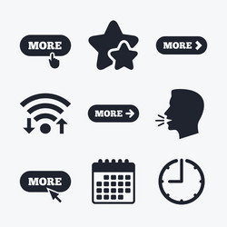more with cursor pointer icon details symbols vector image