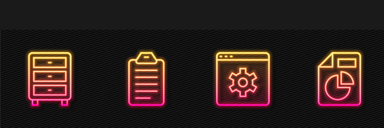 set line browser setting archive papers drawer vector image