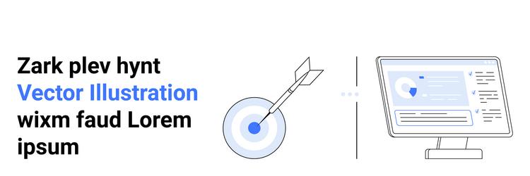 target with arrow and dashboard on computer screen vector image