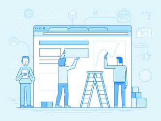 web design and user interface development concept vector image